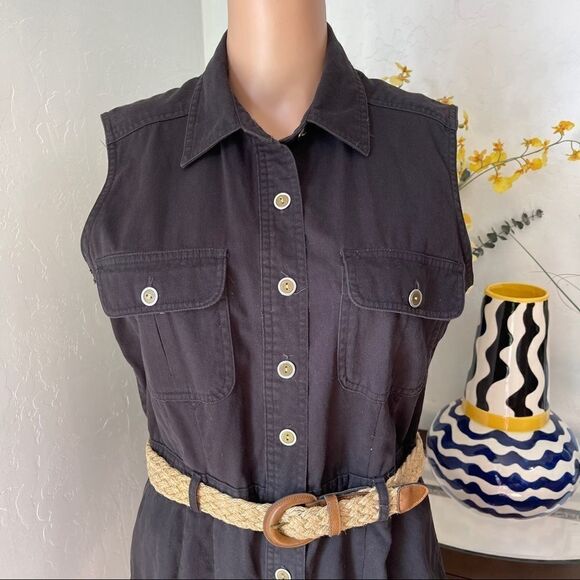 Raffaella Button Down Sleeveless w/ Belt Dress Size 8 - Picture 8 of 10
